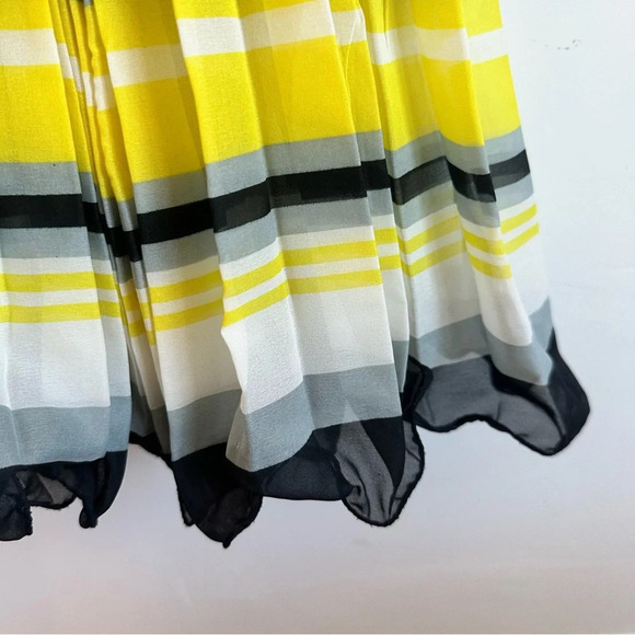 Free People Maxi Dress Pleated Stripes California Sunrise yellow combo Size: 10 - Picture 5 of 5